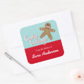 キッチンからクッキー交換、ジンジャーブレッド スクエアシール (封筒)