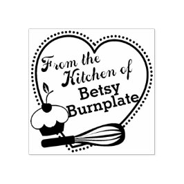 キッチンからハートベーキングを泡立てる ラバースタンプ