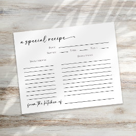 キッチンからブライダルシャワーレシピカード