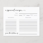 キッチンからブライダルシャワーレシピカード (正面)