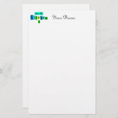 キッチンからレトロブルーカスタムス文房具 便箋 (正面/裏面)