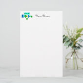 キッチンからレトロブルーカスタムス文房具 便箋 (スタンド正面)