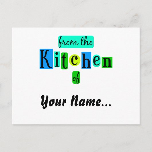 キッチンからレトロブルースレシピカード ポストカード (正面)