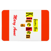 キッチンからレトロレッドカスタム冷蔵庫用マグネット マグネット (横)