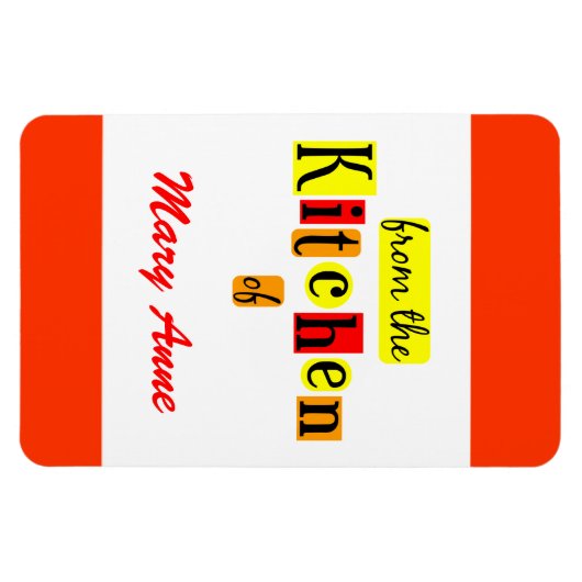 キッチンからレトロレッドカスタム冷蔵庫用マグネット マグネット (横)