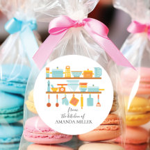 キッチンからレトロ丸ステッカー