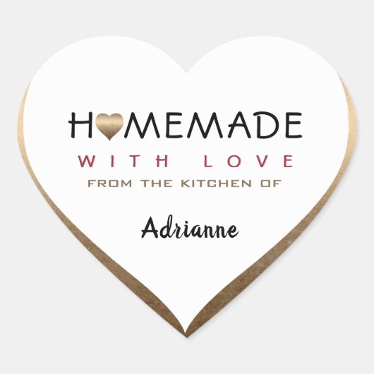 キッチンから愛を込めた自家製（シェフ名） ハートシール (正面)
