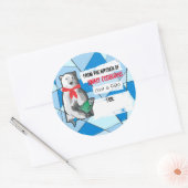 キッチンから次の場所まで極熊のクリスマス ラウンドシール (封筒)