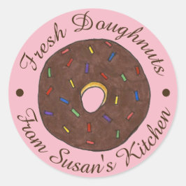 キッチンから焼いたのドーナツ ラウンドシール