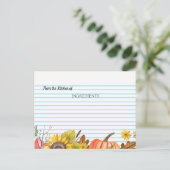 キッチンから秋ブライダルシャワーレシピカード ポストカード (スタンド正面)