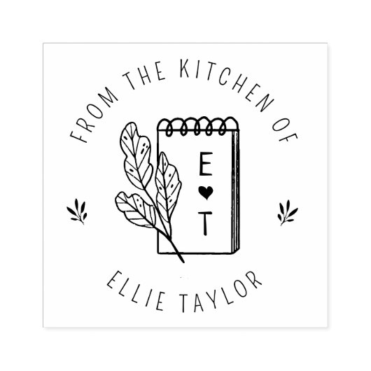 キッチンから自分のモノグラムを作る ラバースタンプ (インプリント)