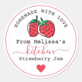 キッチンから自家製のストロベリージャム ラウンドシール