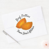 キッチンから自家製ジャマイカビーフパティ ラウンドシール (封筒)