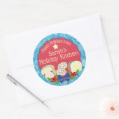 キッチンから転がのクリスマスパン ラウンドシール (封筒)