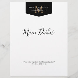 キッチンから金ゴールドモノグラムレシピ仕切り