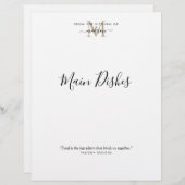 キッチンから金ゴールドモノグラムレシピ仕切り (正面/裏面)