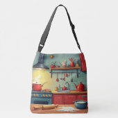 キッチンから離れる – 両面バッグ クロスボディバッグ (裏面)