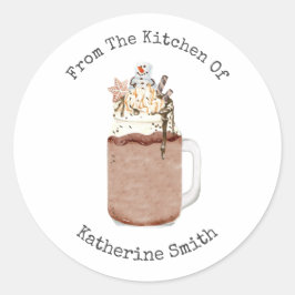 キッチンから雪だるまミルクシェイク ラウンドシール
