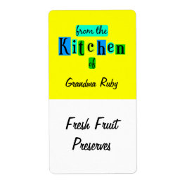 キッチンから青カスタム緑レシピラベル ラベル