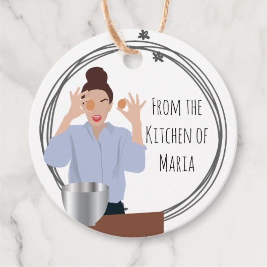 「キッチンから」のベーキングカスタムメッセージカード フェイバータグ (正面)