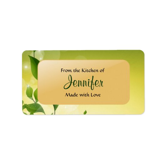 キッチンから – ラベルテンプレート ラベル (正面)