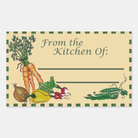 キッチンから:レシピラベル 長方形シール (正面)