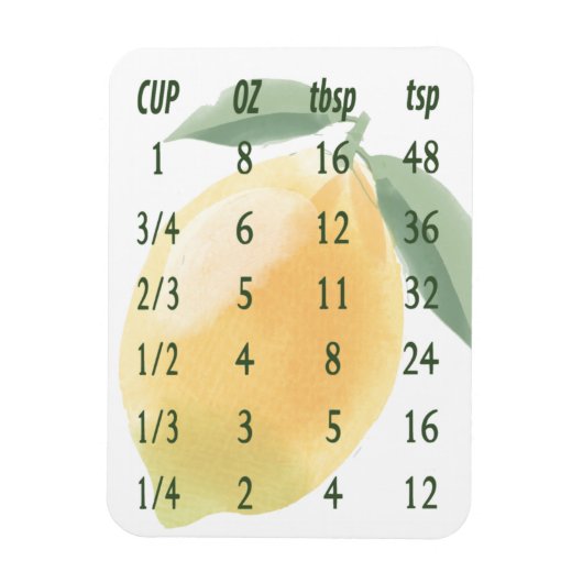 キッチンでの一般的な寸法水彩レモン マグネット (縦)