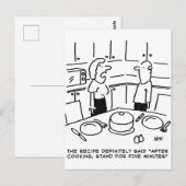 キッチンでの料理に従ったレシピの指示 ポストカード (正面/裏面)