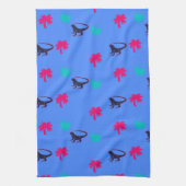 キッチンでイギーを食べる キッチンタオル (縦)