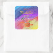 「キッチンで作数々のる」色のテンプレート スクエアシール (バッグ)