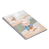 キッチンで転がのシェフハットの生地 ノートブック (右側)