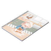 キッチンで転がのシェフハットの生地 ノートブック (左側)