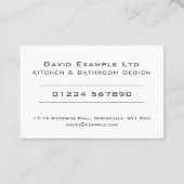 キッチンとバスルームの設計者 名刺 (裏面)