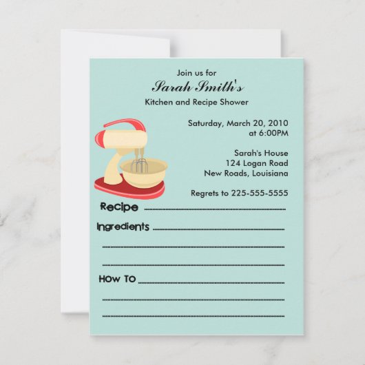 キッチンとレシピのシャワー (正面)