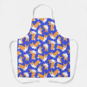 キッチンに置かれた可愛いコギスウェルシュコーギー エプロン (正面)