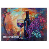 キッチンのアーティストリーパーソナライズされた：ラインアート カッティングボード (正面)