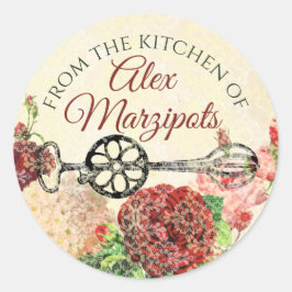 キッチンのエッグビーターフパーソナライズされたラワー ラウンドシール