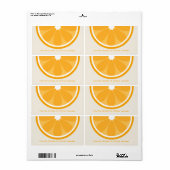 キッチンのオレンジ色のキッチンラベル ラベル (フルシート)