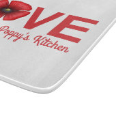 キッチンのカッティングボードで見つかった赤いポピーの愛 カッティングボード (角)