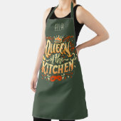 キッチンのコケ緑色の女王 エプロン (インサイチュ)