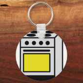 キッチンのコンロのアイコン キーホルダー (正面)