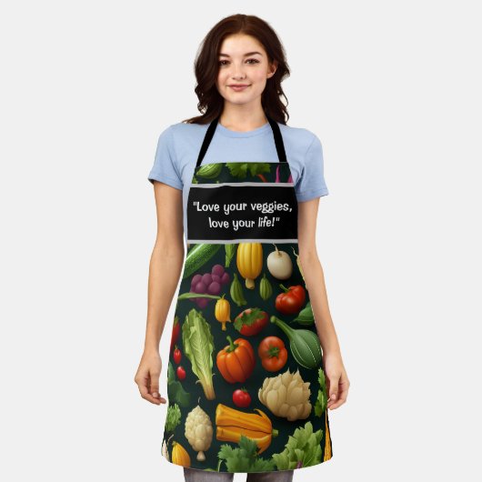 キッチンのシェフのための野菜 エプロン (着用した状態)