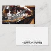 キッチンのシェフ | 金属ナイフ 名刺 (正面/裏面)