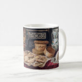 キッチンのタブロー：ボウル、カップ&パンの静物 コーヒーマグカップ (正面右)