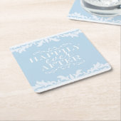 キッチンのテーブルコースターの装飾の後に幸せに スクエアペーパーコースター (アングル)