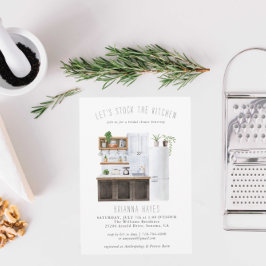 キッチンのブライダルシャワーの招待状を用意する