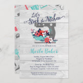 キッチンのブライダルシャワーの招待状を用意する 招待状 (正面/裏面)