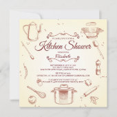 キッチンのブライダルシャワーの招待状を用意する 招待状 (正面)