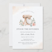 キッチンのブライダルシャワーをストックエレガント 招待状 (正面)
