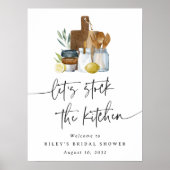 キッチンのブライダルシャワーウェルカムサインを保管する ポスター (正面)